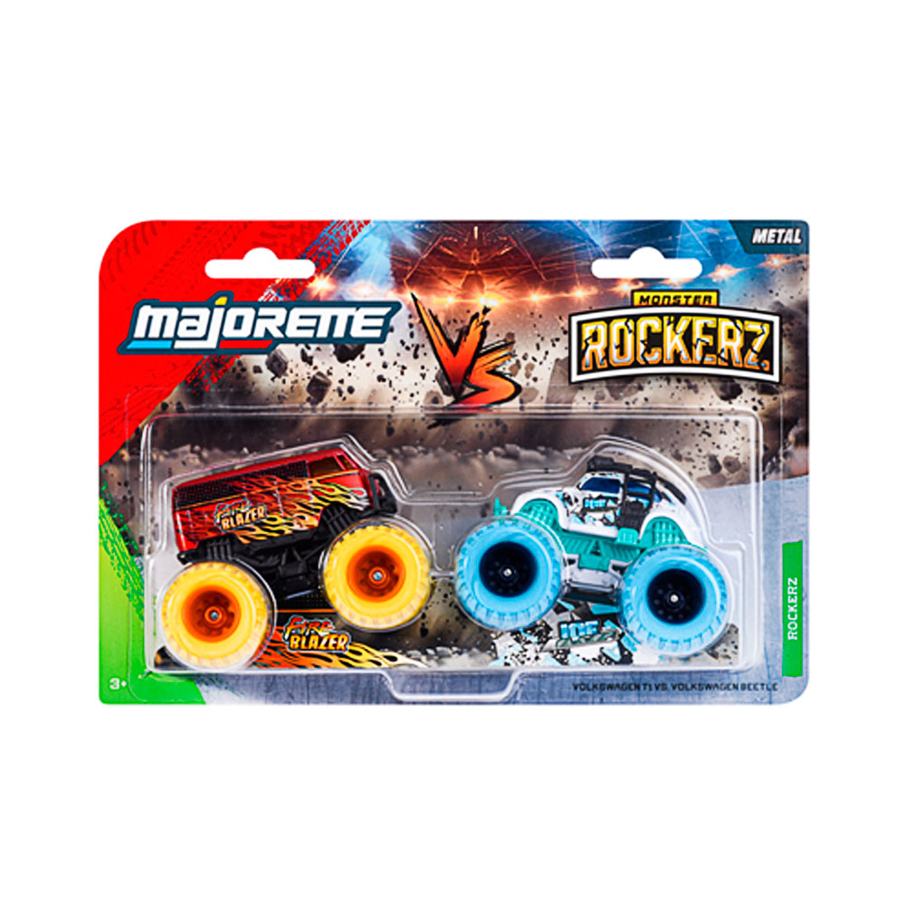 Majorette, Monster Rockerz Double Pack, Volkswagen T1 vs Volkswagen Beetle