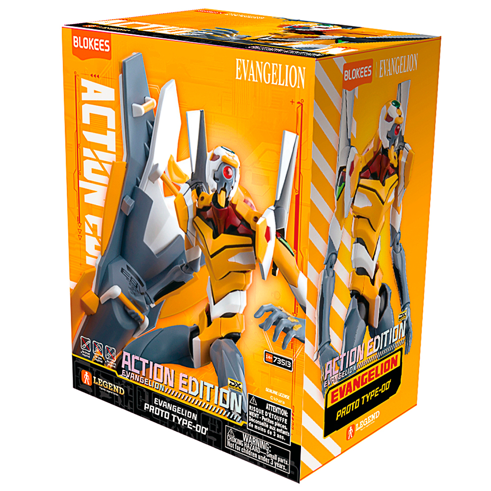 Actionfigur, Evangelion-Figur, Proto Type-00, Kunststoff, gelb-orange