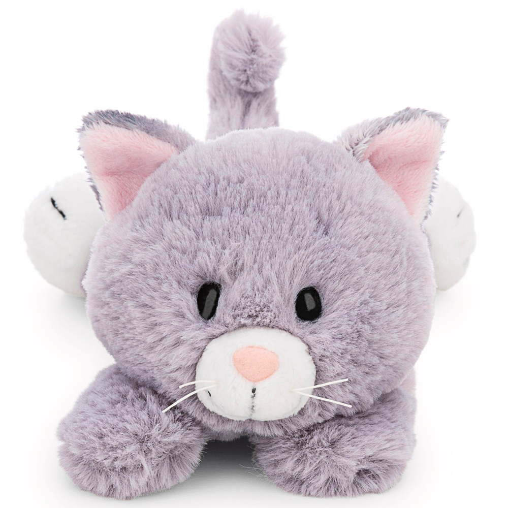 Nici, Kuscheltier liegende Katze, grau, ca 20 cm