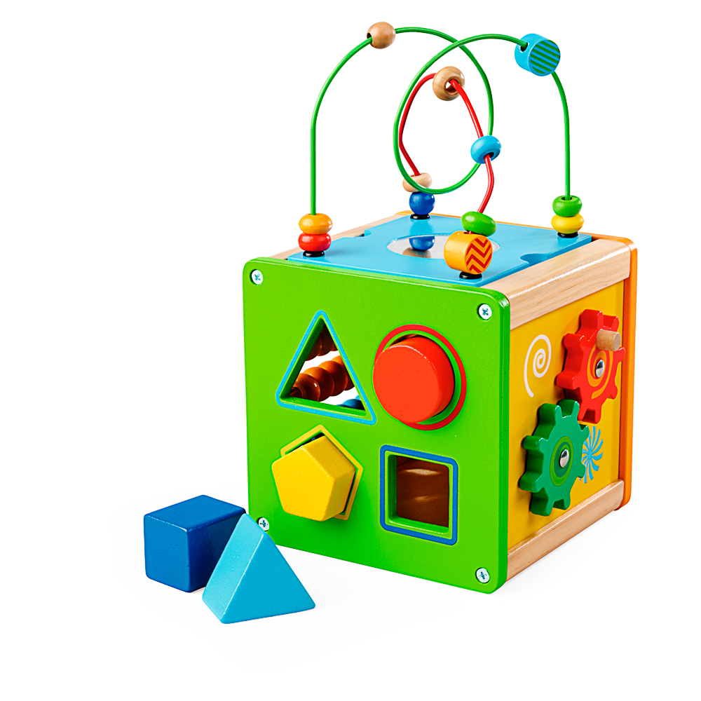 Holzspielzeug, Kleinkind-Spielwürfel, Bewegungsspiel, Sortierspiel, Knotenwürfel