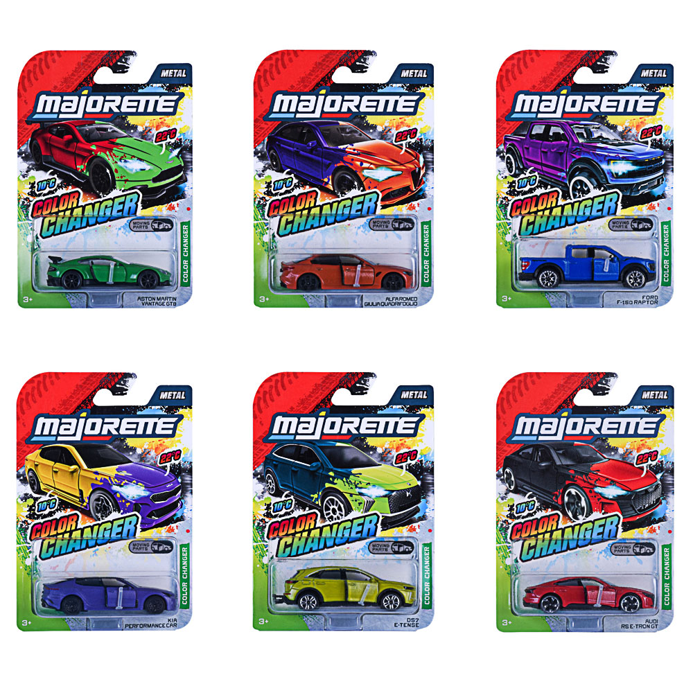 Majorette , Color Changers Premium Cars,  6fach sortiert