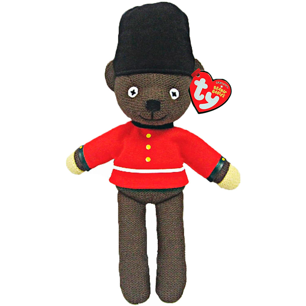 Teddy Bär, Plüschfigur, Beige braun, Roter Uniform, Schwarzer Hut