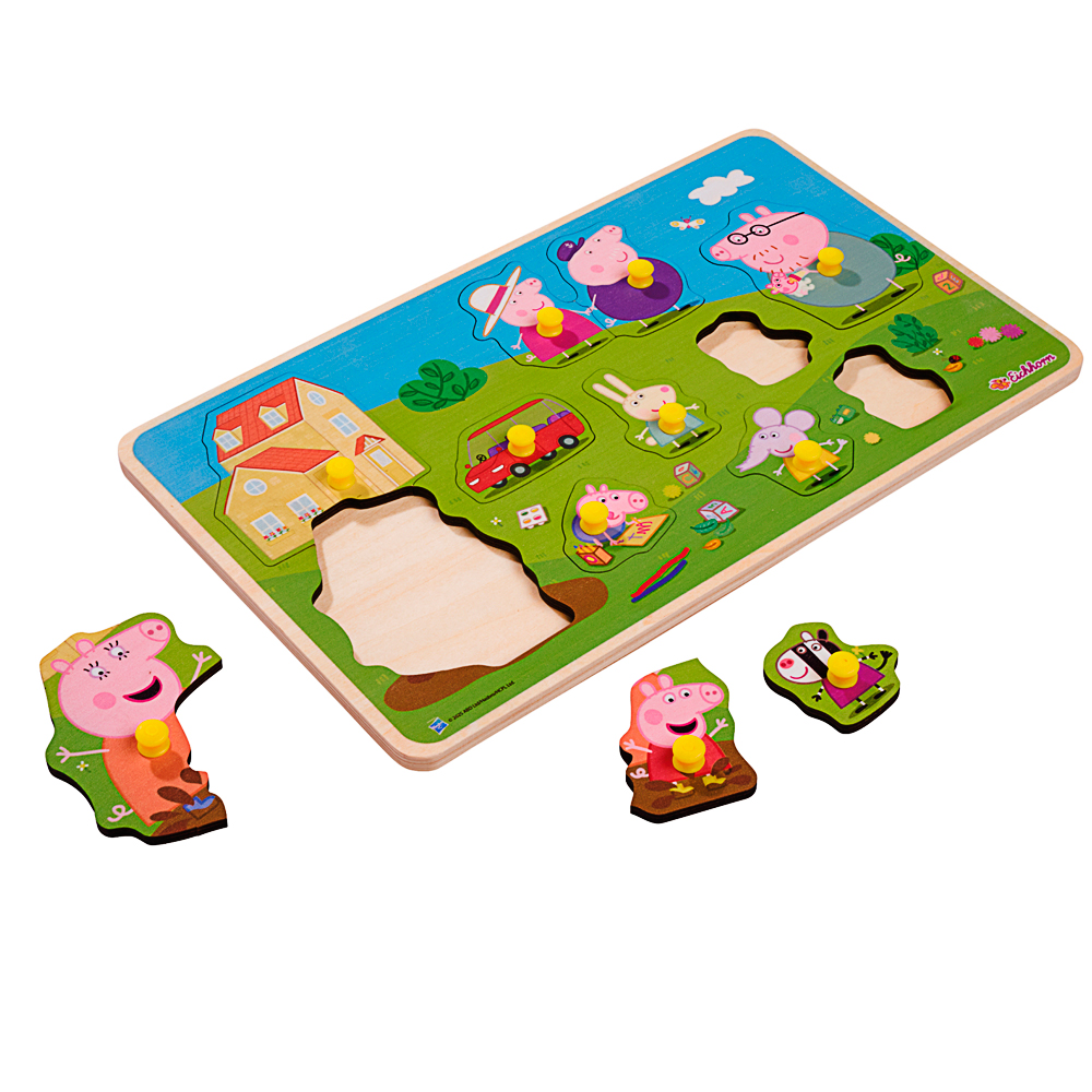 Holzpuzzle, Peppa Pig, Familienpuzzle, Kinderspiel, Puzzlespiel