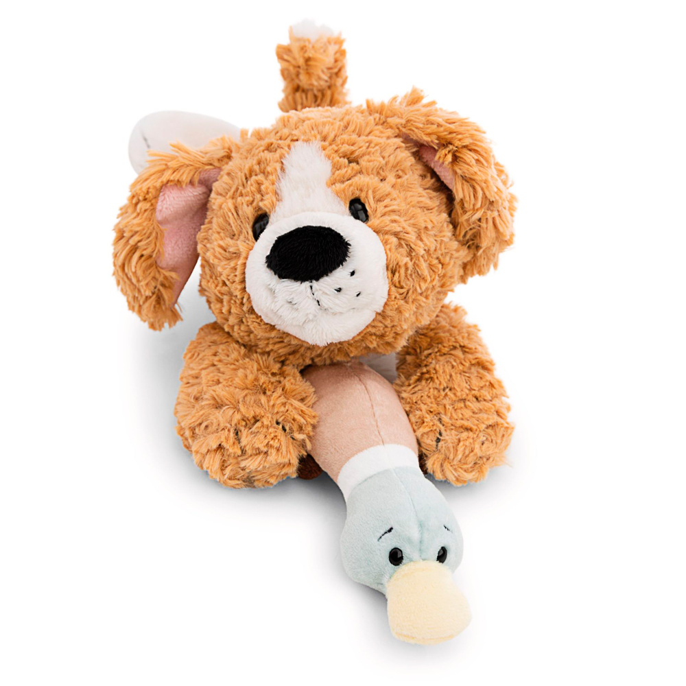 Nici, Kuscheltier liegende Hund & Ente, ca 30 cm