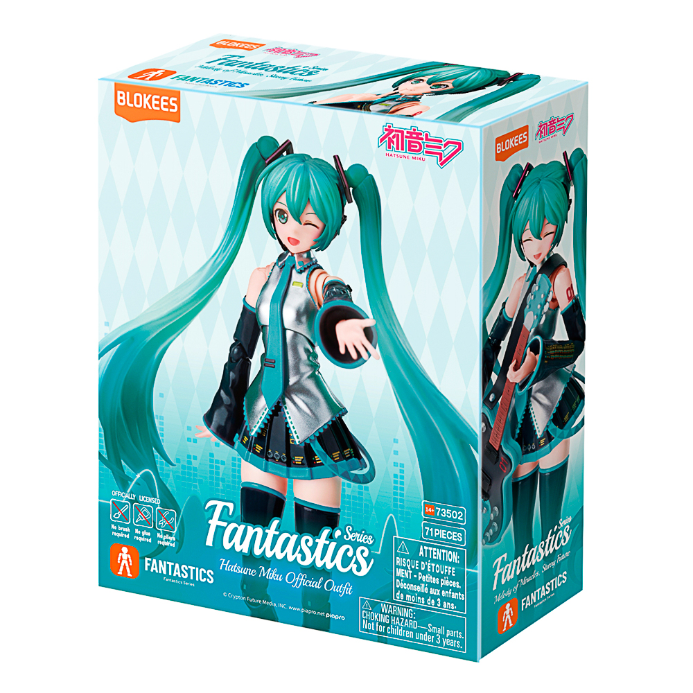 Klemmbaustein-Figur, Hatsune Miku, Türkise Zöpfe, 71 Teile, Modellbausatz