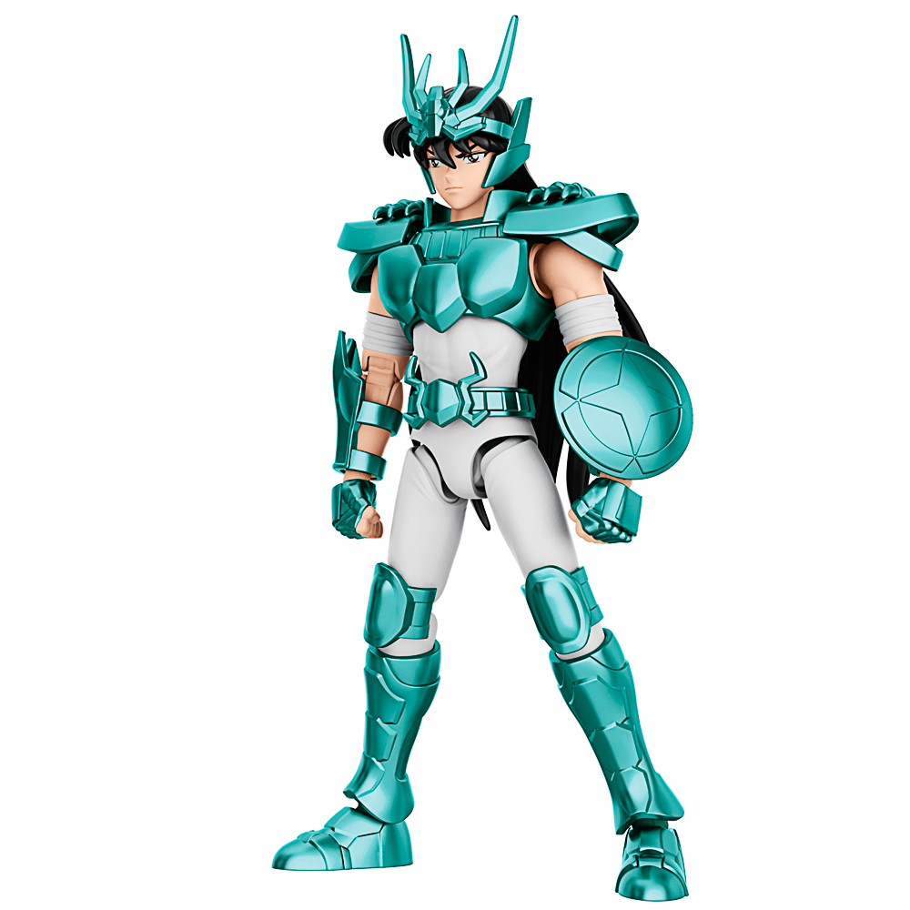 Actionfigur, bewegliche Figur, türkise Rüstung, Kunststofffigur, Anime-Figur