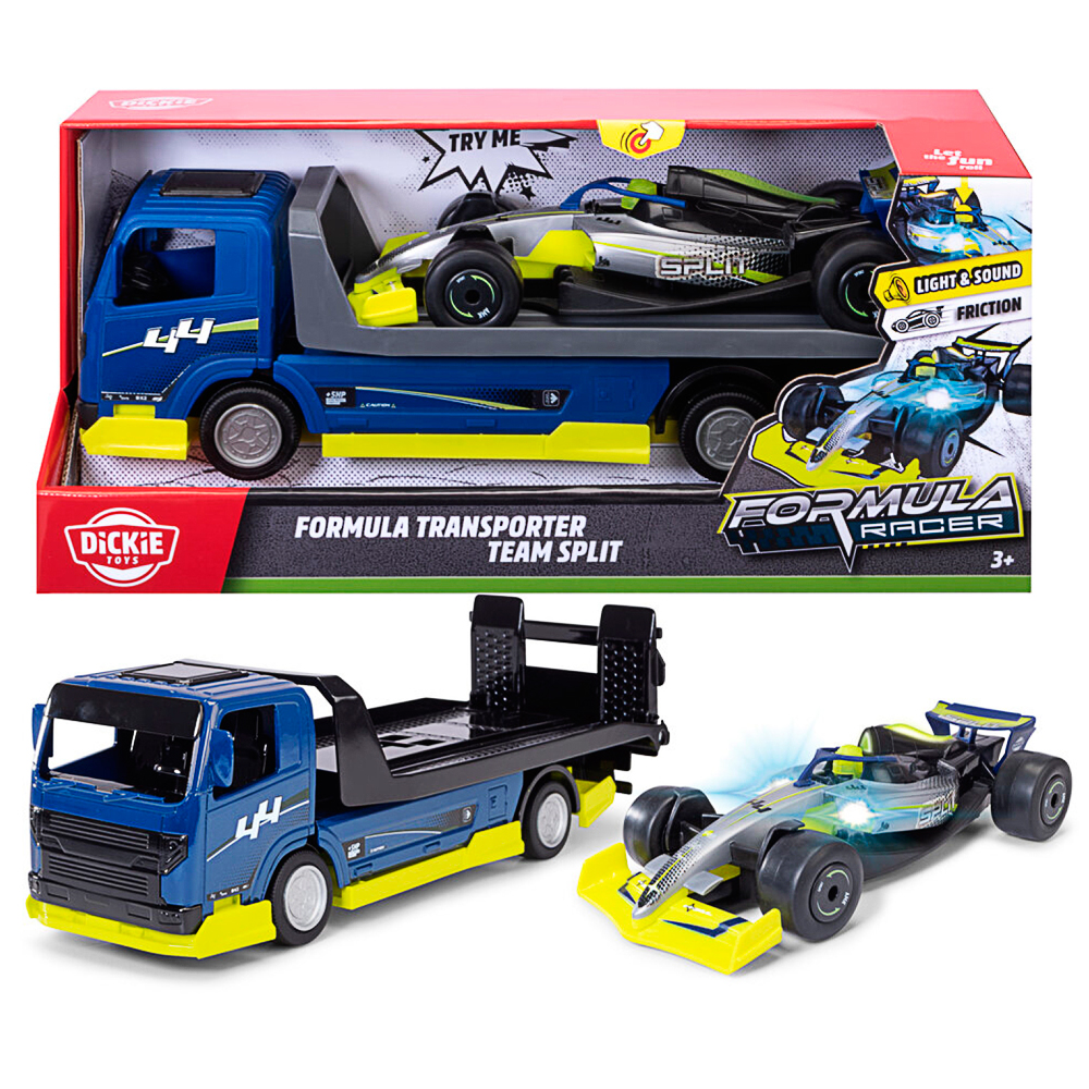Formula Racer, Transporter, Lastwagen, Rennwagen, Spielset