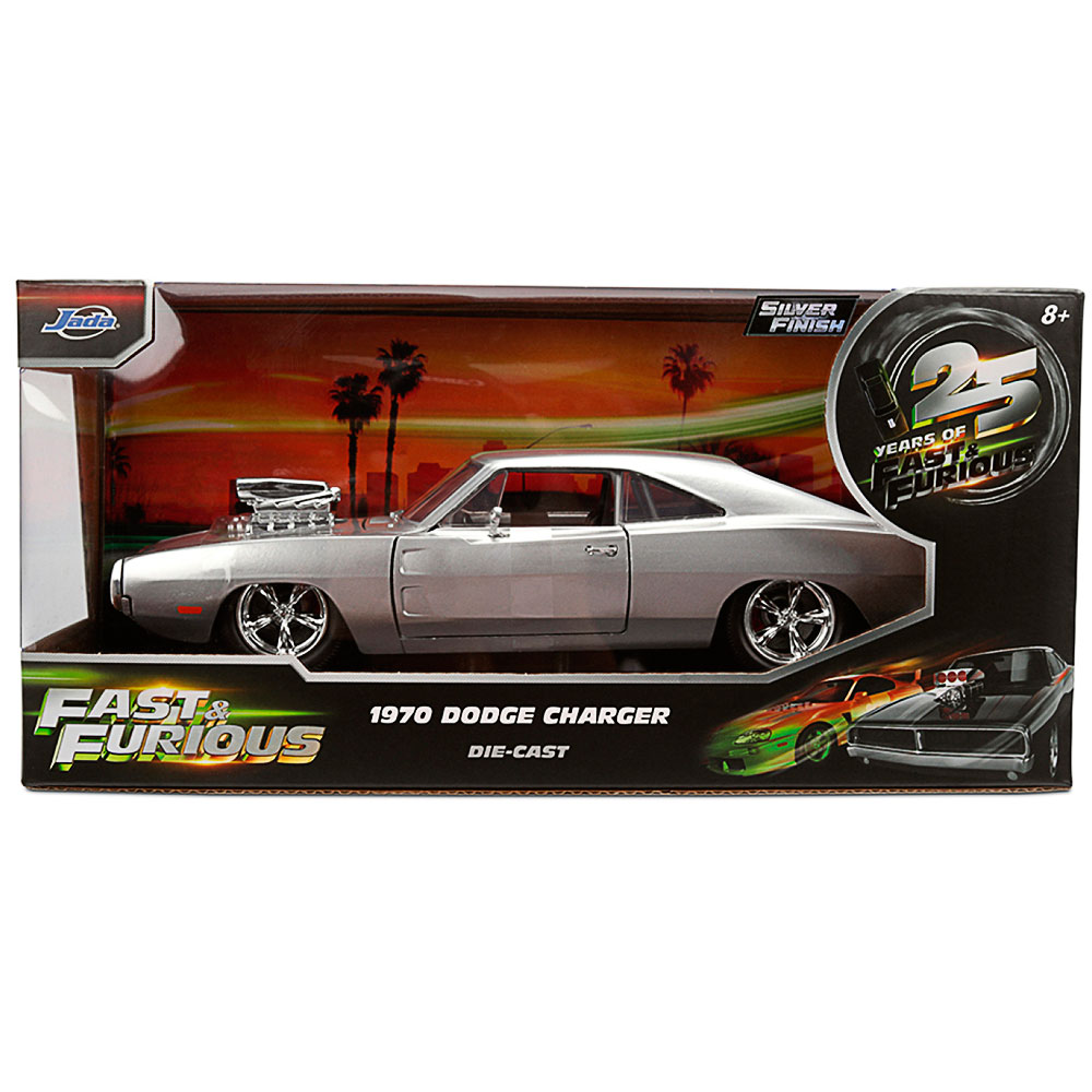 Dodge Charger, 1970, Die-Cast, Modelauto, Silber/Grau