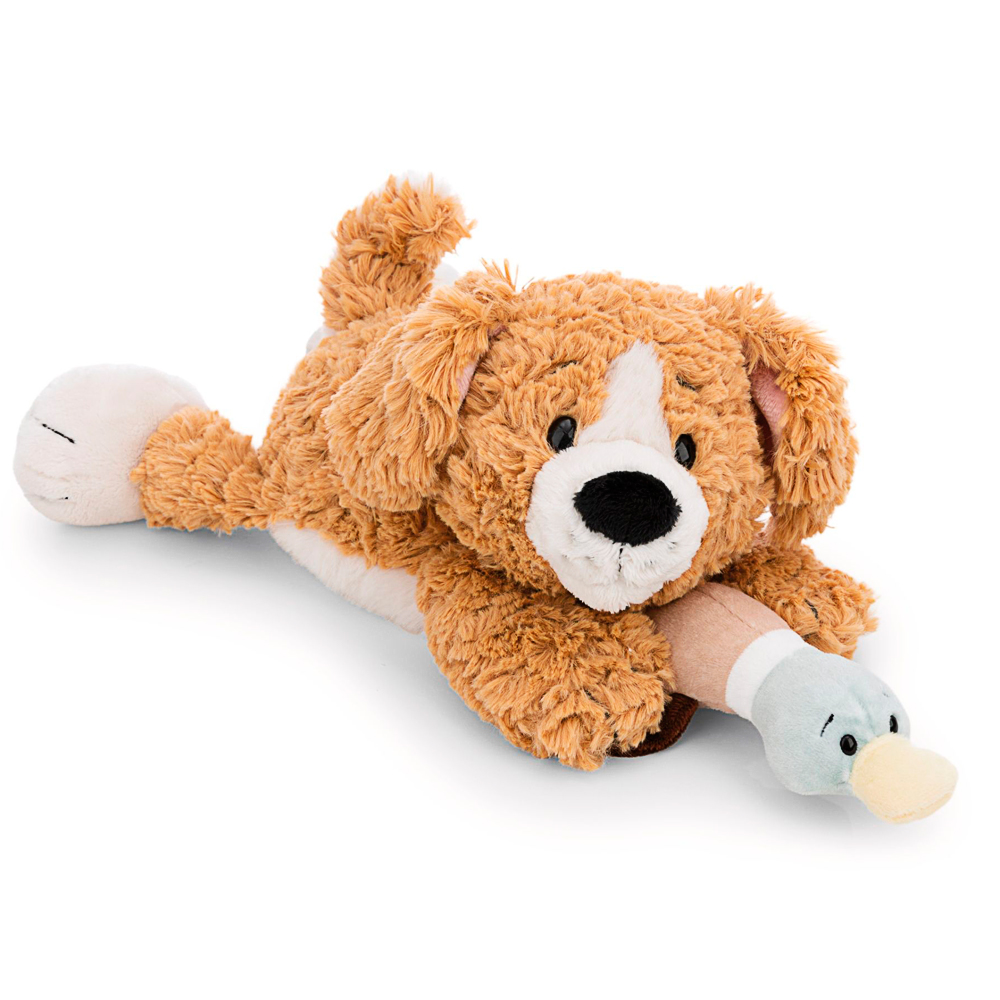 Nici, Kuscheltier liegende Hund & Ente, ca 30 cm