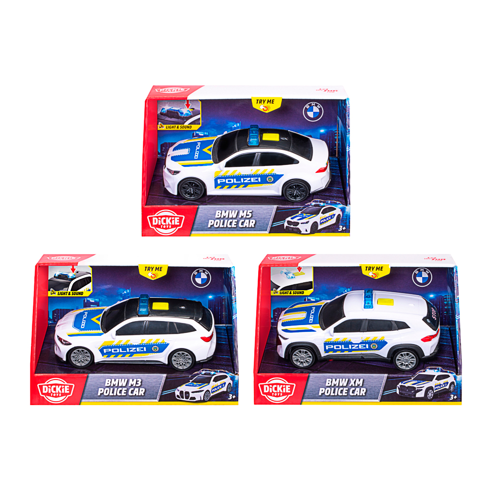Dickie Toys, BMW Police Cars, 3fach sortiert