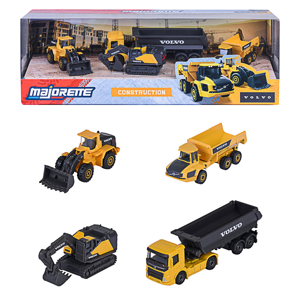 Majorette, Volvo Construction 4 Stück, Geschenkset