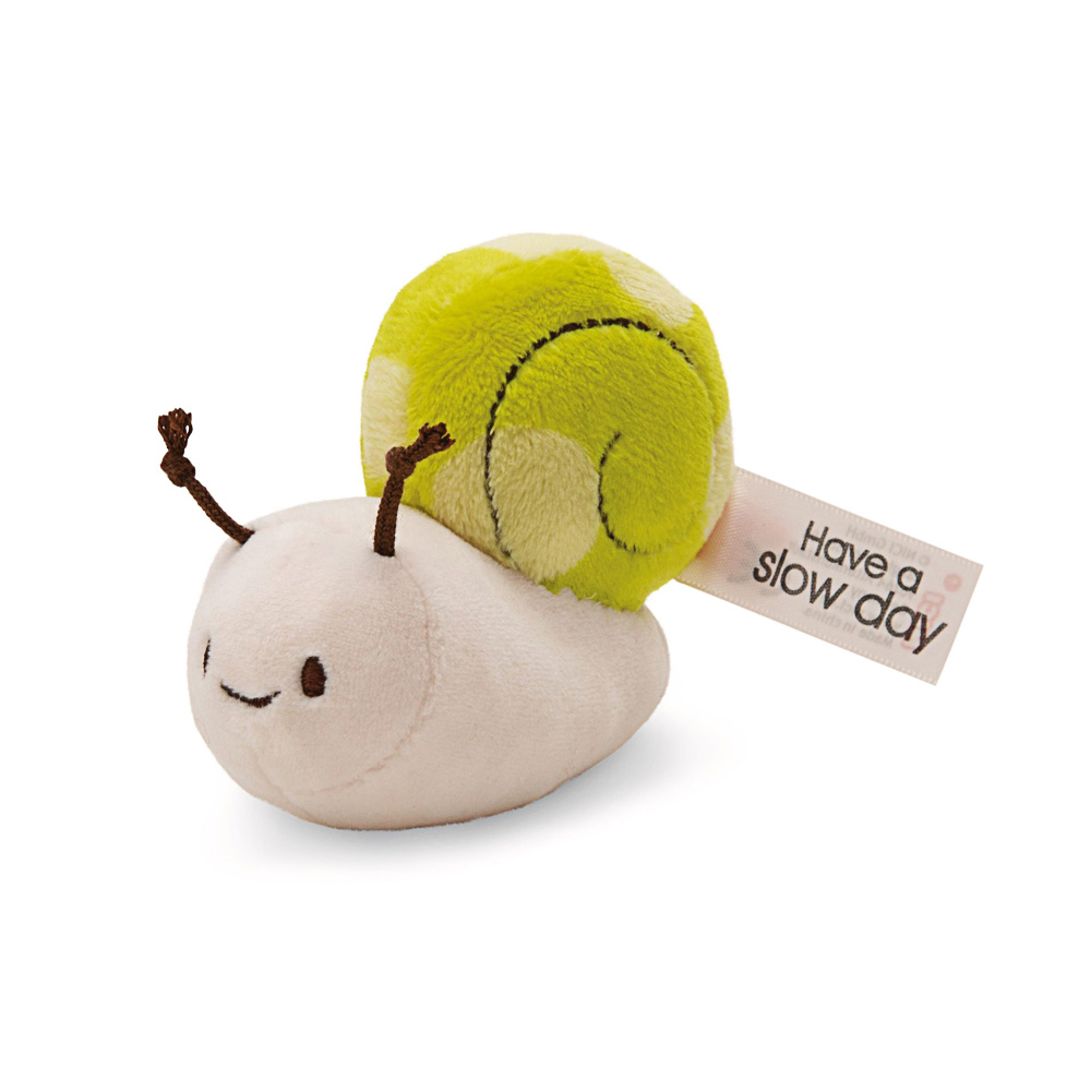 Nici, grüne Schnecke mit Botschaft "Have a slow day", ca 9 cm