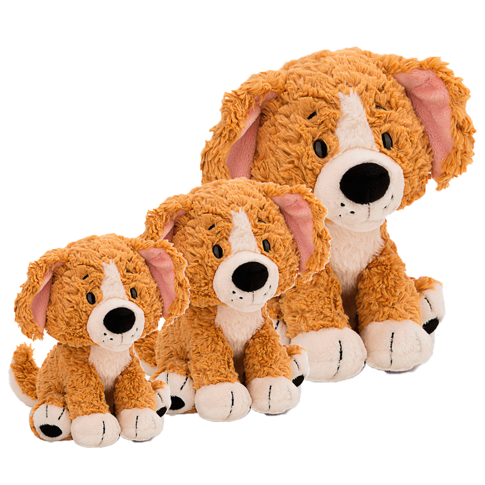 Nici, Kuscheltier sitzender Hund, braun, 3fach sortiert
