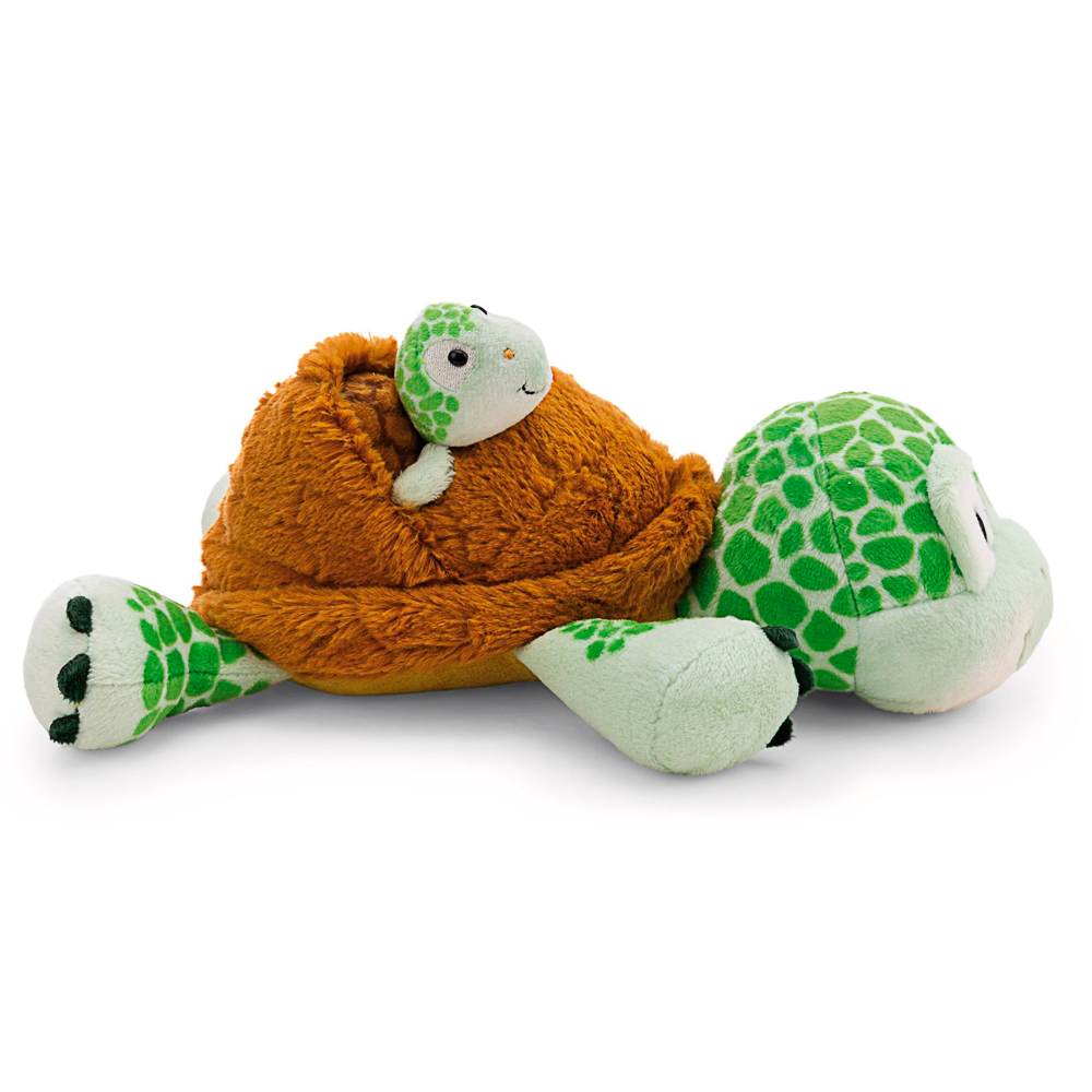 Nici, Kuscheltier liegende Schildkröte mit Baby, ca 28 cm