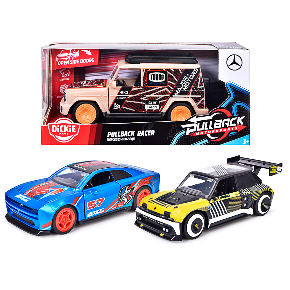 Dickie Toys, Pullback Racer, 3fach sortiert