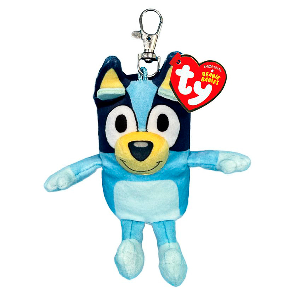 Ty Beanie Babies, Bluey, Bluey, Schlüsselanhänger, ca 8 cm