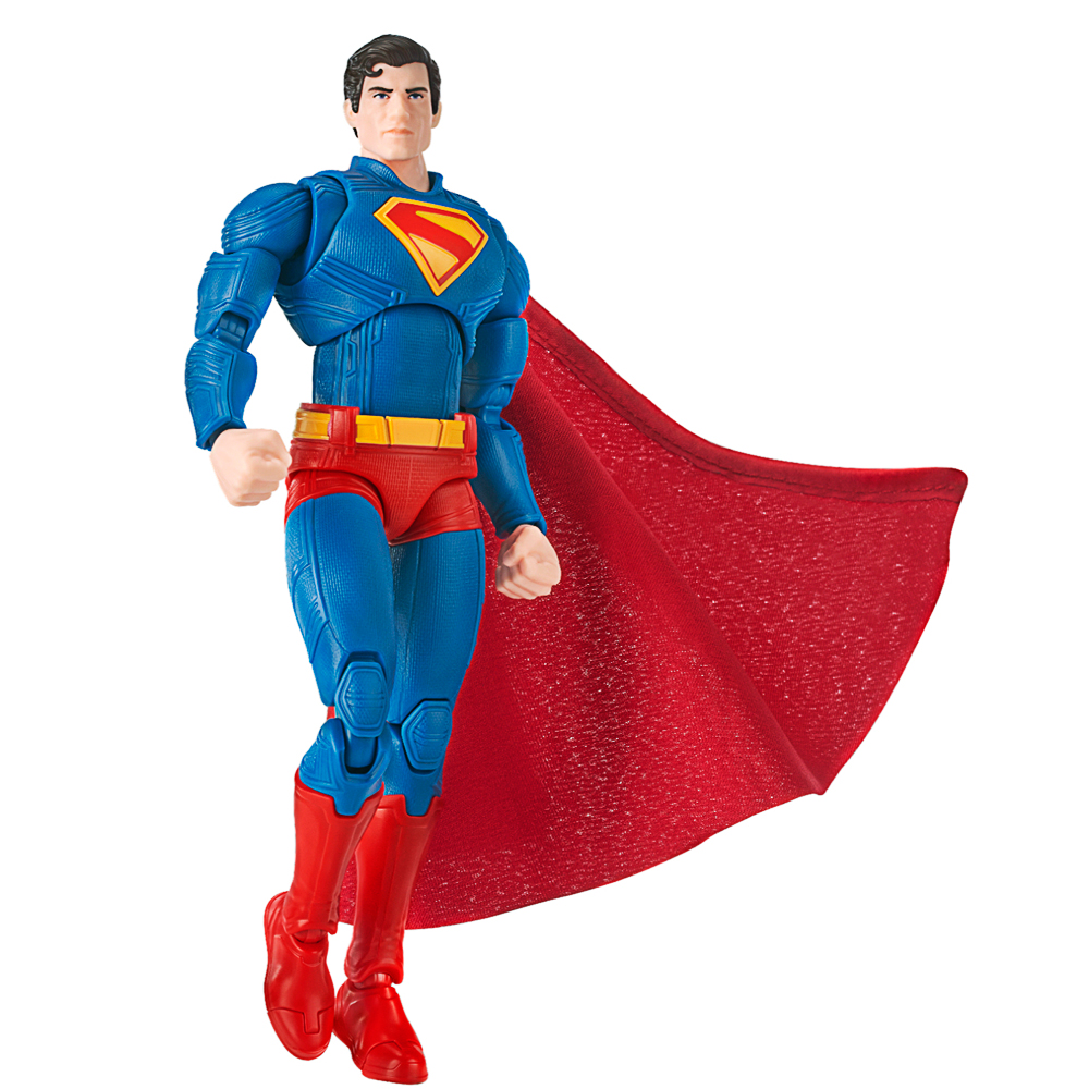 Superman-Figur, Actionfigur, blaue Rüstung, roter Umhang, Gelenkfigur