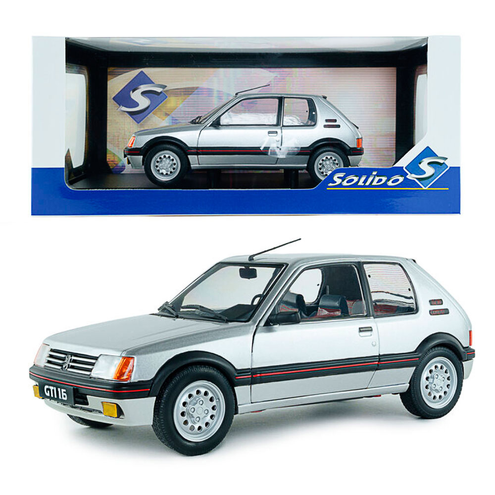 Solido, Peugeot 205 GTI 1.6 Mk1, silber, 1:18