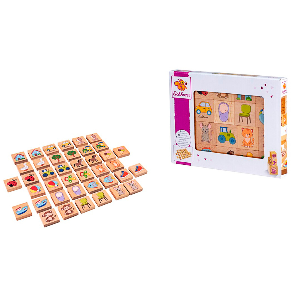 Holzbausteine, Puzzle-Steine, Tiere, Fahrzeuge, Kinderholzspielzeug