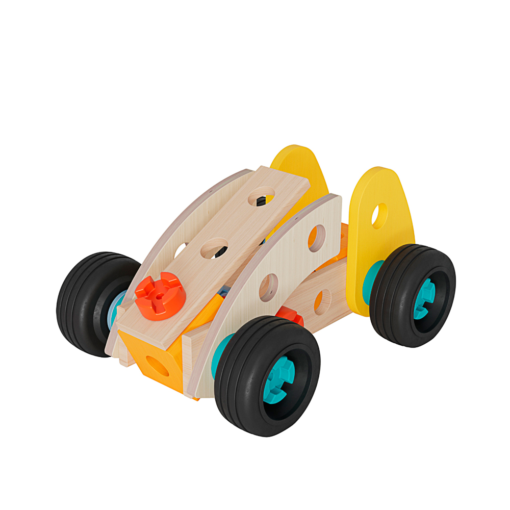 Holzauto, Klemmbaustein, Kinderwagen, 3D-Puzzle, Spielzeugauto