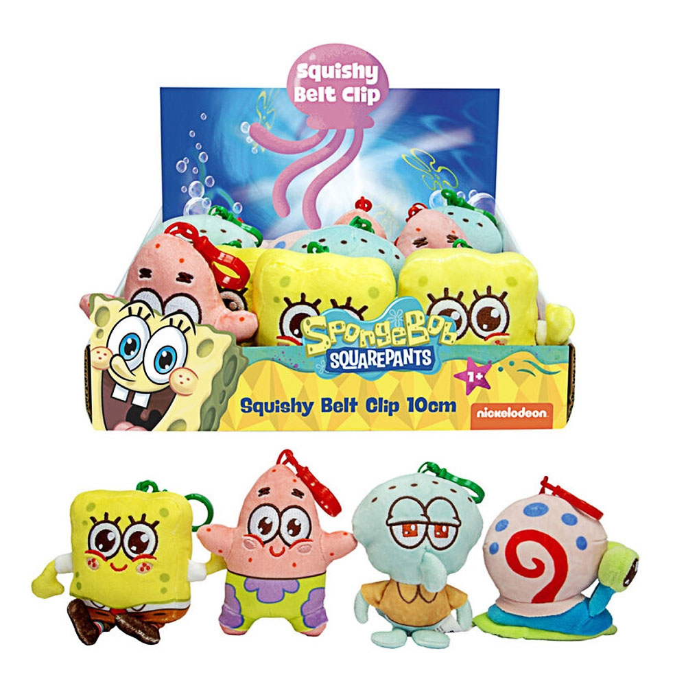 Simba, Sponge Bob, Squishy Schlüsselanhänger, ca 10 cm, 4fach sortiert