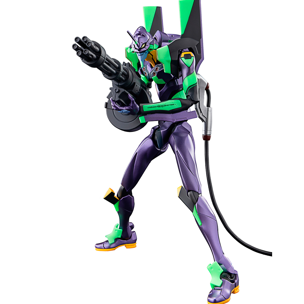 Actionfigur, Roboterfigur, lila-grün, bewegliche Figur, Gatling-Kanone