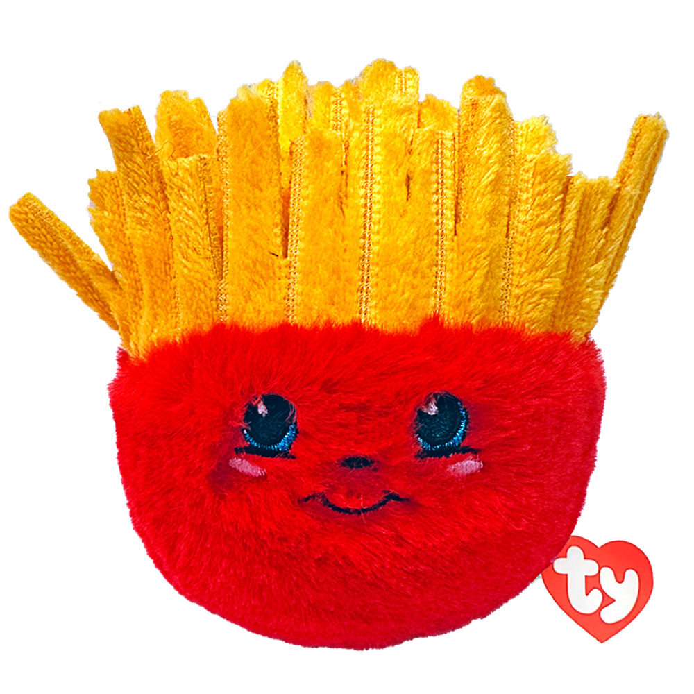 plush, pommes-frites, gesicht, gelb, rot