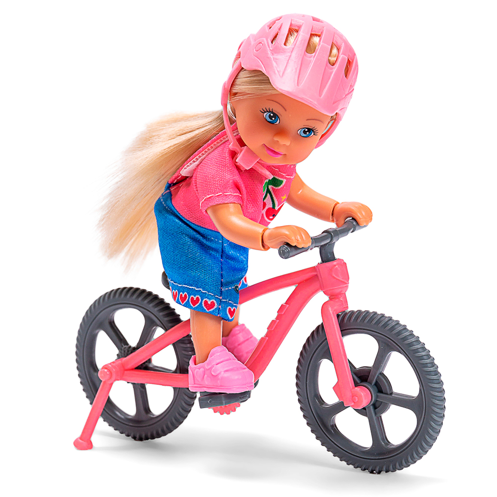 Kinderfigur, Fahrrad, Spielzeug, Rosa, Helm