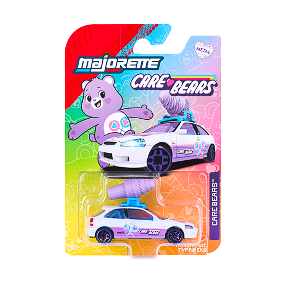 Spielzeugauto, Care Bears, Auto mit Reifen, Lila Teddybär, Pastellfarben