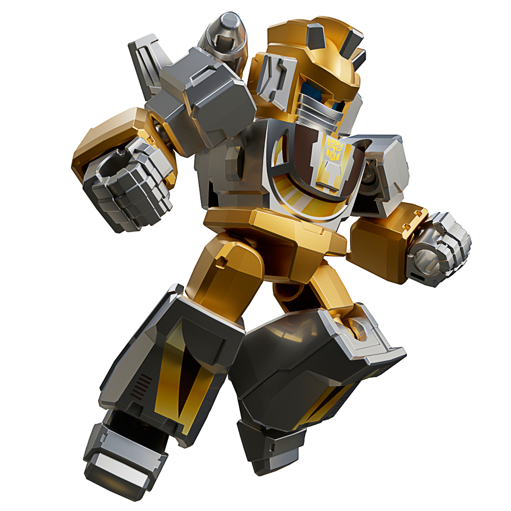Roboter-Actionfigur, Transformers-Figur, gold-schwarz, Kunststoff, bewegliche Gliedmaßen