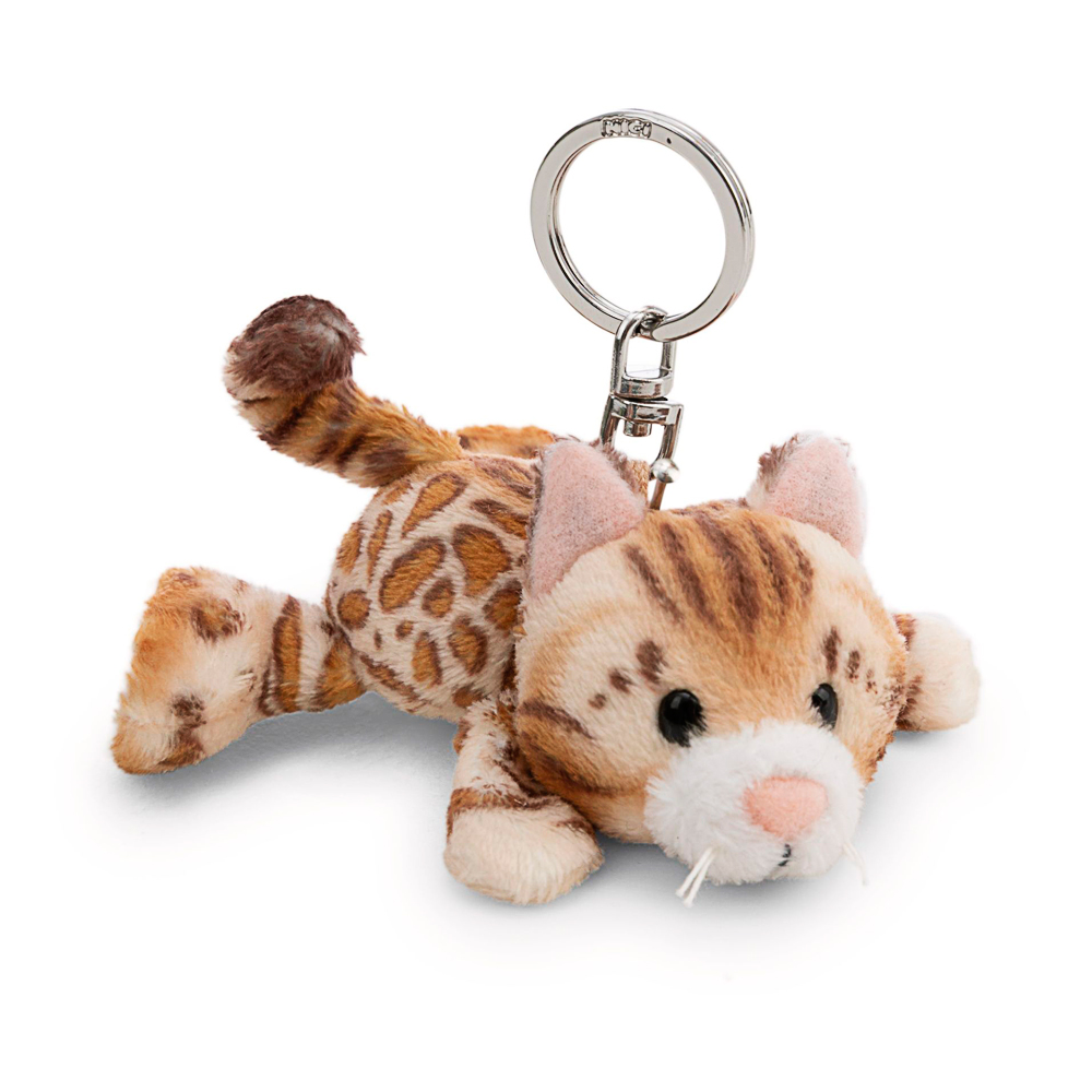 Nici, Schlüsselanhänger liegende Bengal Katze, ca 10 cm