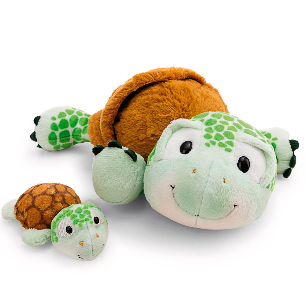 Nici, Kuscheltier liegende Schildkröte mit Baby, ca 28 cm