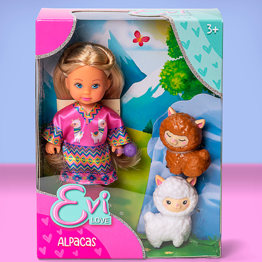 Puppe, Kleidung Pink, Alpaka, Lama, Kinderspielzeug