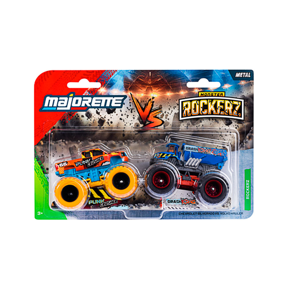 Majorette, Monster Rockerz Double Pack, Chevrolet Silverado vs Volvo Hauler
