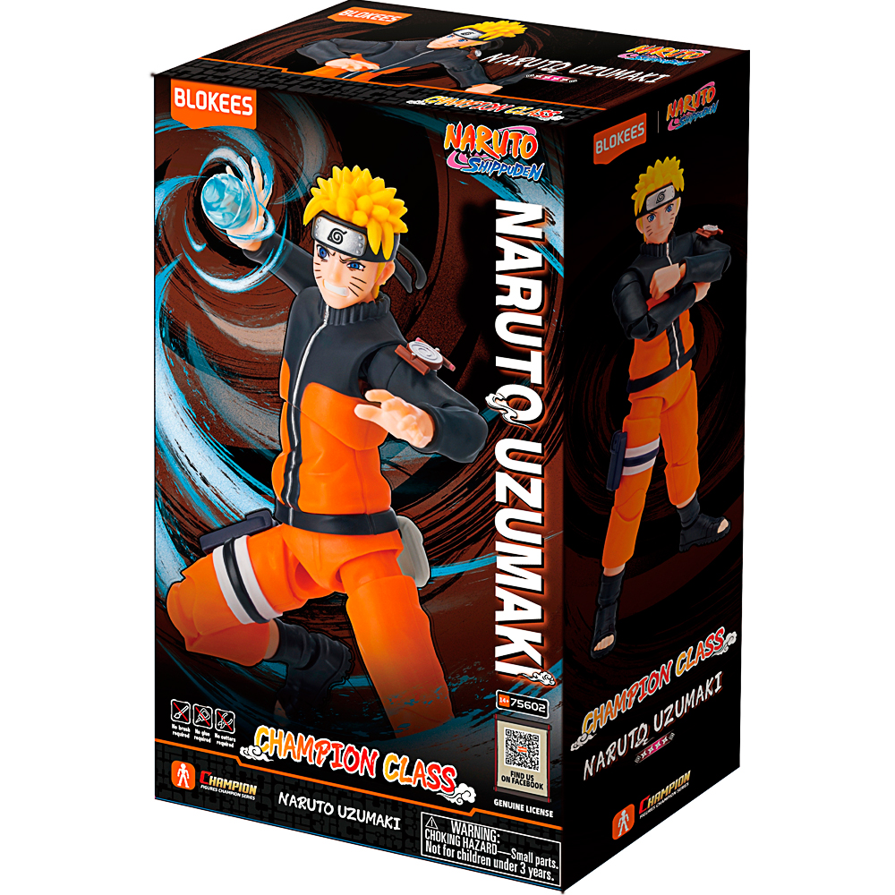 Naruto-Figur, Actionfigur, Kunststoff, orange-schwarz, Gelenkfigur