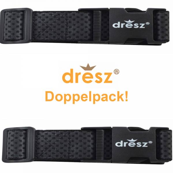 dresz Koffergurt, schwarz (Luggage Belt) (2er Pack!) Kofferband